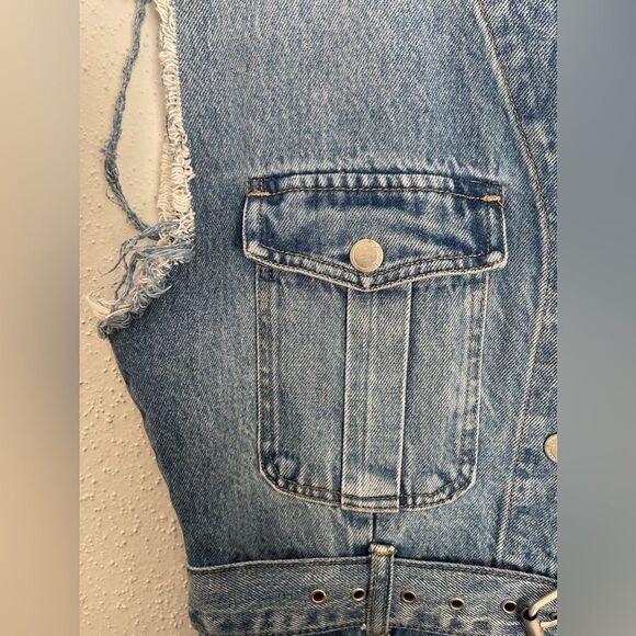 Blank NYC Women’s Distressed Denim Overall Pants Size S - Picture 6 of 12